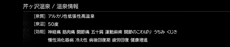 芹ヶ沢温泉 / 温泉情報